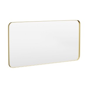Tempered Glass Rounded Rectangle Framed Wall-Mounted Bathroom Vanity Mirror - 1 of 1