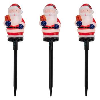 Northlight Set of 4 Lighted Santa Claus Christmas Pathway Markers 16"