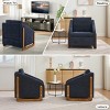Chenille Armchair with Wooden Side and Nailhead Trim, Modern Accent Chair with Backrest,Upholstered Leisure Chair for Living Room or Bedroom-Koiai - 3 of 4