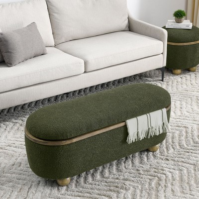NicBex Storage Ottoman Bench Upholstered End of Bed Bench with Storage and Seating Large Blanket Storage Bench for Footrest Living Room