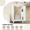 FAMYYT Single Sink Freestanding White Bath Vanity with White Ceramic Top, Double Shelves - 4 of 4