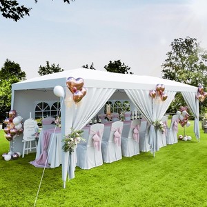 10 X 20Ft Pop Up Canopy Tent, Wedding Party Tent with 6 Removable Sidewalls, Waterproof and UV Protection 50+ Outdoor Canopy Gazebo for Weddings - 1 of 4