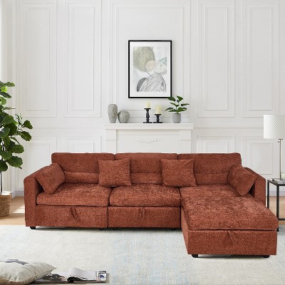 MyDepot Modern Sectional Sofa with Storage Function and 2 Pillows