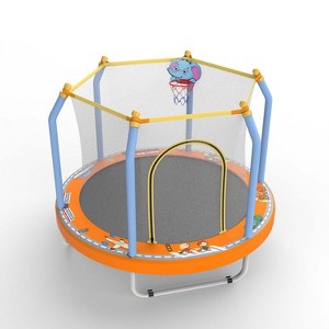 ORRD 55-inch Trampoline for Kids Indoor & Outdoor Small Toddler Trampoline with Basketball Hoop - 1 of 4
