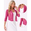 INSPIRE CHIC Women's 3/4 Sleeve Open Front Mesh Sheer Chiffon Bolero Shrug - 2 of 4