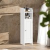 Small Bathroom Floor Cabinet with Adjustable Shelves - White Narrow Storage Organizer - 4 of 4