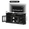 Farmhouse TV Stand for 70 Inch TV, LED Entertainment Center with Adjustable Shelves  & Glass Doors, TV Media Console Table for Living Room - 3 of 4