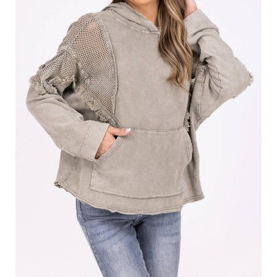 Women's Only Me Boho Long Sleeve Hooded Top - Easel