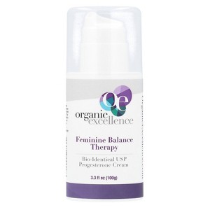 Organic Excellence Feminine Balance Therapy, Bio-Identical USP Progesterone Cream, 3.3 fl oz (100 g) - 1 of 2