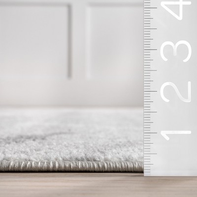 Thigpen Gray Abstract Square Easy Care Area Rug