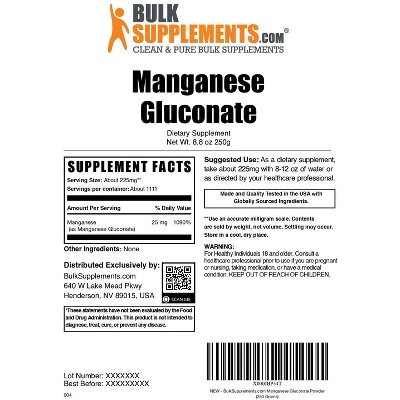 BulkSupplements Manganese Gluconate Powder