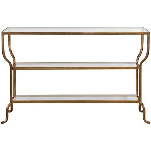 Uttermost Deline 54 1/4" Wide Antiqued Gold 2-Shelf Console Table - 1 of 1