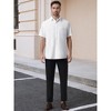 INSPIRE CHIC Men's Short Sleeve Button Down Casual Summer Hawaiian Beach Linen Shirts - 2 of 4
