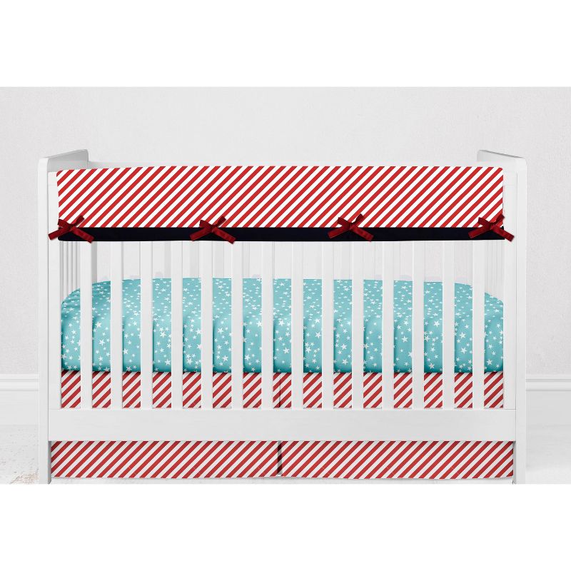 Bacati - Space Multicolor Boys Cotton Long Crib Rail Guard Cover, 5 of 9