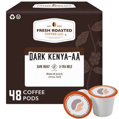 Fresh Roasted Coffee - 48 CT Dark Kenya AA Dark Roast Single Serve Pods