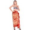 LA LEELA Women's Swimwear Cover up Wrap Sarong Wraps One Size Tangerine Jalebi - 3 of 3