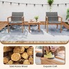 Tangkula 3 Pieces Patio Furniture Set PE Rattan Patio Bistro Set with Chairs & Coffee Table Outdoor Acacia Wood Conversation Set for Garden - 4 of 4