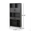 Bookshelf Contemporary with Cabinet Doors and Drawer for Living Room Storage 31in Wide - 3irtyhousy - 4 of 4
