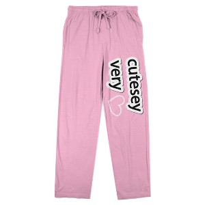 Very Cutesy Heart Women's Pink Sleep Pajama Pants - 1 of 4