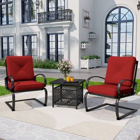 Red outdoor best sale bistro sets