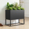 Okak 36*18*18 inch Metal Rectangular Planter with Shelves Drainage Holes, Sturdy Indoor Outdoor Plant Pot for Plants, Flowers, Shrubs - 2 of 4