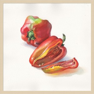 Amanti Art Still Life Pepper by Samira Yanushkova Wood Framed Wall Art Print - 1 of 4