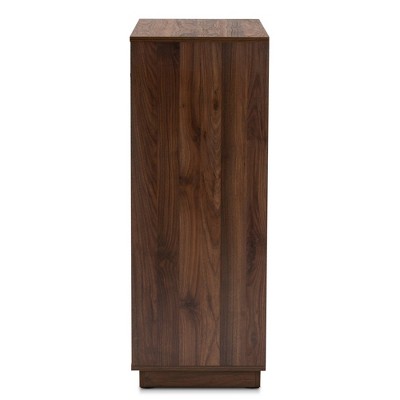 Mette 42" White and Walnut Mid-Century Modern 5-Drawer Chest