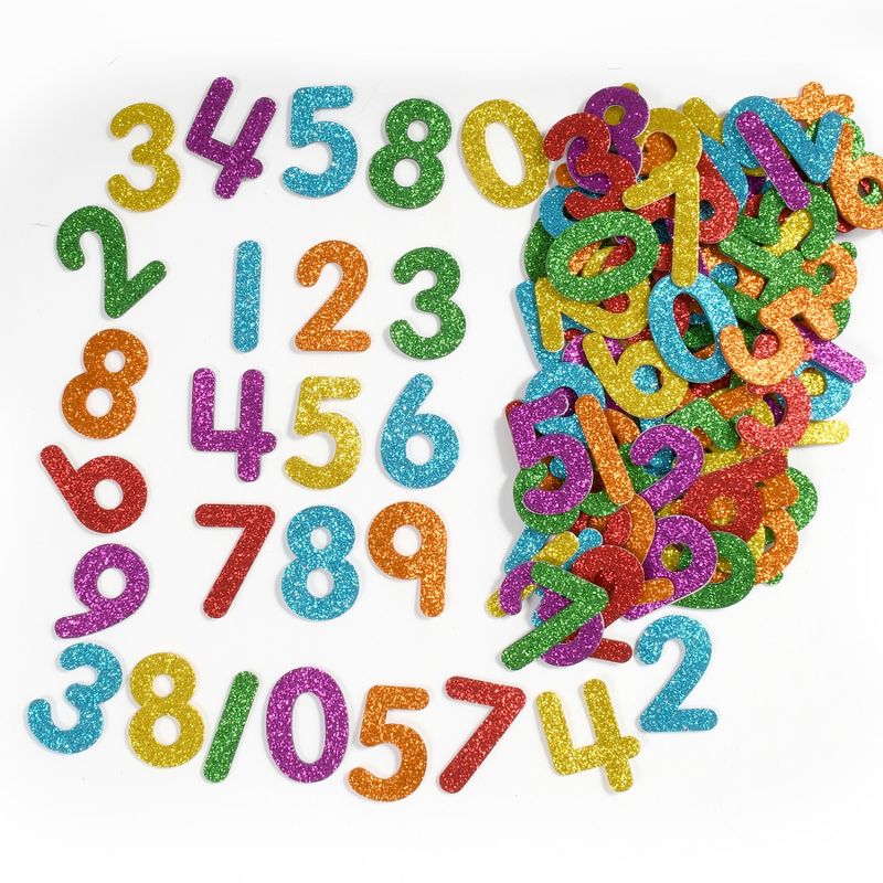 READY 2 LEARN™ Glitter Foam Stickers - Numbers - Multicolor - 120 Per Pack - 3 Packs, 4 of 5