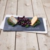 Twine Country Home Slate Cheese Board and Chalk Set, Natural Slate with Velvet Backing, Soapstone Chalk, 8" by 16", Gourmet Gift Set - 3 of 4