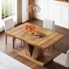 Resenkos Dining Table, Living Room Table,47" Dining Table, Farmhouse Wooden Kitchen Dinner Table with Duty Pedestal,Black & Brown - 4 of 4