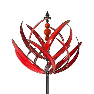 Cyan Oasis 91-Inch Crimson Lotus Wind Spinner - 1 of 4