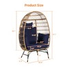 Wicker Egg Chair,Rattan Egg Chair Indoor Outdoor,Oversized Large Egg Chairs 600lbs with Cushion and Pillow for Porch, Backyard, Balcony - 3 of 3
