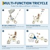 7-in-1 Foldable Baby Tricycle with Parent Handle, Adjustable Toddler Trike with Safety Harness, Wheel Brakes & Removable Canopy for Boys/Girls - 3 of 4
