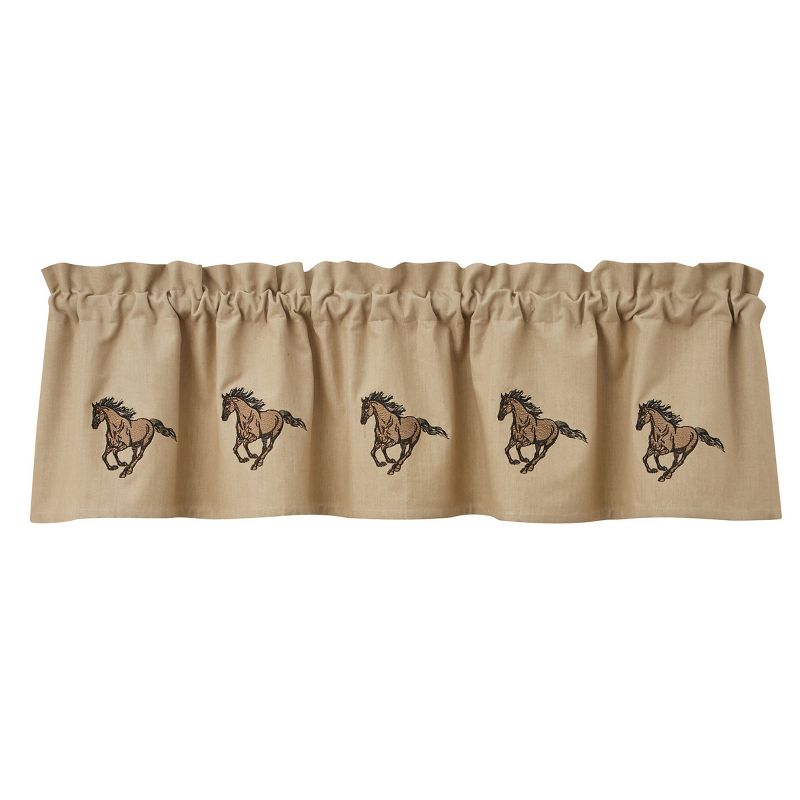 Park Designs Horse Embroidered Lined Valance 60” x 14”, 1 of 4