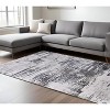 Gray Ivory and Taupe Abstract Power Loom Worn Faded Area Rug - 2 of 4