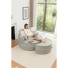 Grungis Round Chenille Single Sofa with Ottoman, Sleeper Accent Chair with 5 Pillows Soft Chenille Upholstered for Living Room - 3 of 4