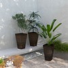 Outsunny 28" Tall Outdoor Planters, Set of 3 Large Taper Planters with Drainage Holes and Plug, Faux Wood Plastic Flower Pots - 3 of 4