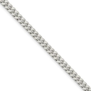 Black Bow Jewelry 5mm Sterling Silver Solid D/C Domed Curb Chain Necklace - 1 of 4