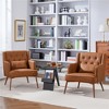 Yaheetech Set of 2 Button Tufted Modern Accent Armchairs with Lumbar Support, Retro Brown - 2 of 4