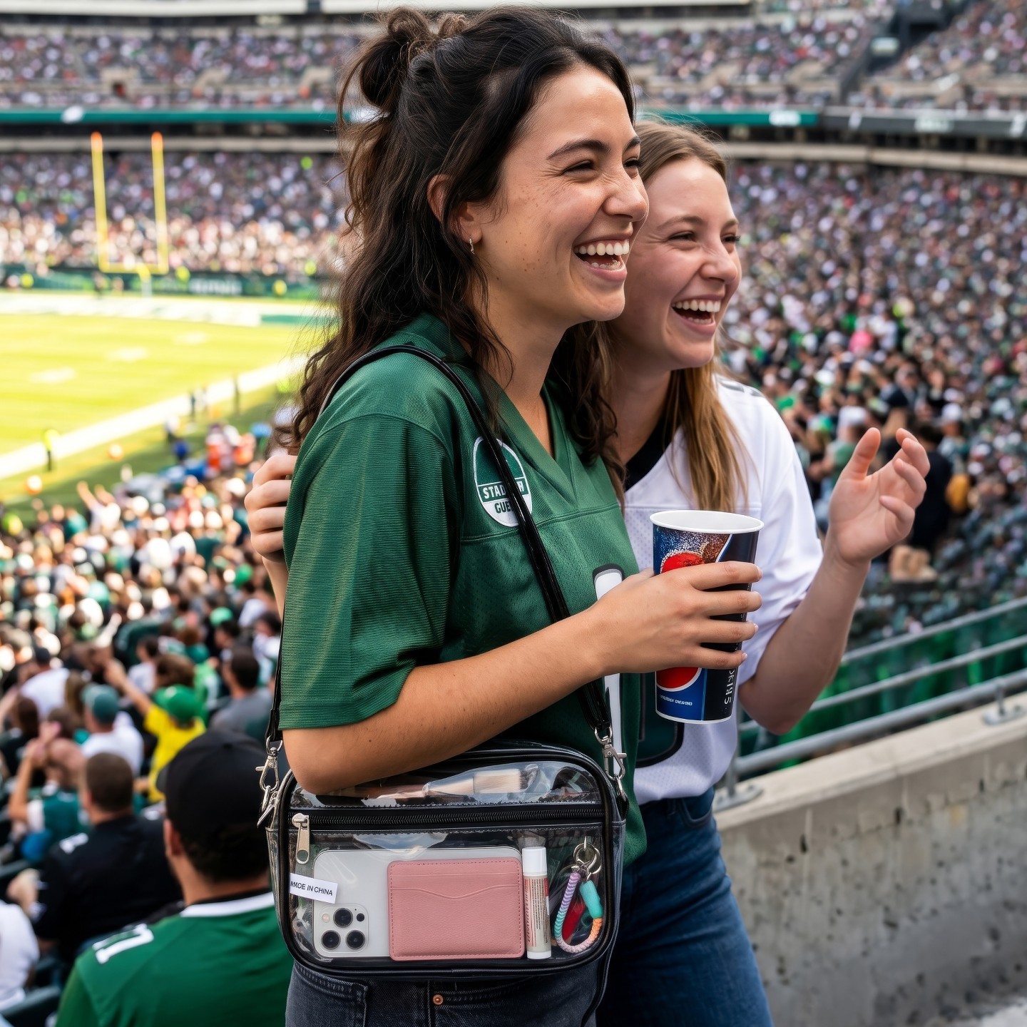 Сумка Garnen Clear Bag for Stadium Events, Clear Purse Crossbody, Clear Stadium Approved Bags See Through Bag With Zipper and Adjustable Strap — фото 4