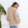 Women's Cable Knit Long Sleeve Longline Cardigan-Cupshe - 3 of 4
