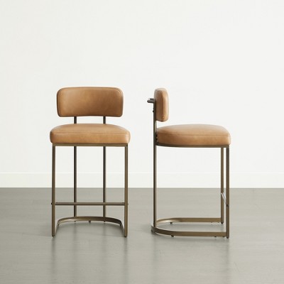Spruce&Spring 26 inch Counter Height Bar Stool Set with Brass Frame