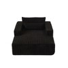 75-Inch Corduroy Lounge Sofa Chair, No Assembly, Plush Corduroy Fabric, High-Resilience Sponge, Fluffy Sleeper Chaise with Backrest Pillow - 3 of 4