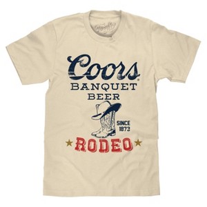 Coors Banquet Beer Rodeo Cowboy Boots and Hat T-Shirt - Cream - 1 of 2
