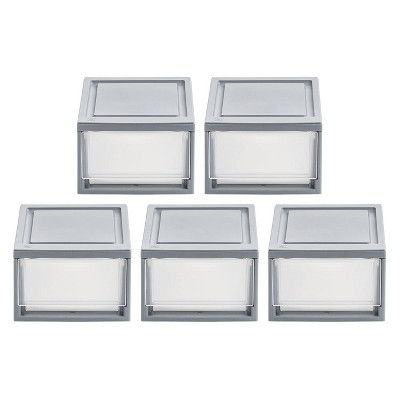 IRIS 5pk Small Stacking Drawer Gray