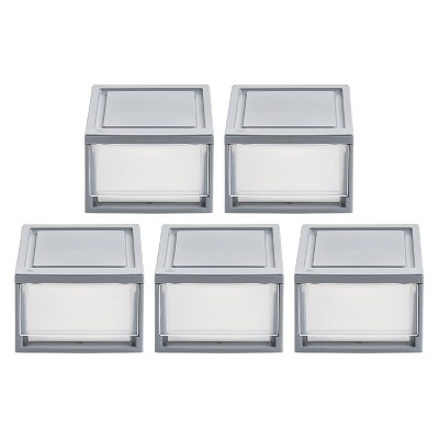 IRIS 5pk Small Stacking Drawer Gray