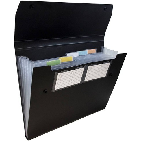 Jam Paper 9 X 13 6 Pocket Plastic Expanding File Folder With Snap Closure  - Letter Size - Black : Target