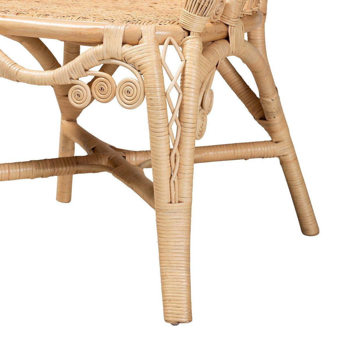 bali & pari Ratu Rattan Accent Chair: Handcrafted, Bohemian Design, No Assembly Required - thumbnail 7