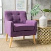 CAVINAS Mid-Century Modern Armchair, Tufted Back Upholstered Chair with Wooden Legs, Comfortable Accent Chair for Living Room, Bedroom, Office - 2 of 4