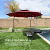 PURPLE LEAF 10/11/12/13ft Outdoor Patio Cantilever Umbrella with Base Offset Umbrella 360 Degree Rotation Round Umbrella for Deck Pool Garden - 3 of 4
